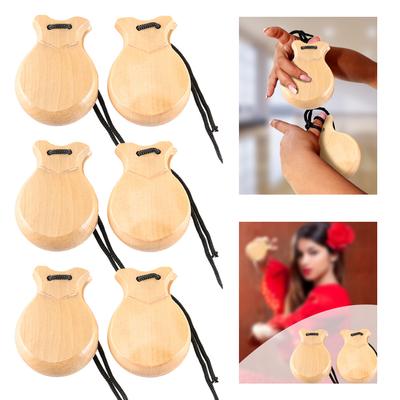 Španělské kastaněty Flamenco Taneční kastaněty s provázkem Dřevěné perkuse Hudební nástroje Ergonomické pro začátečníky