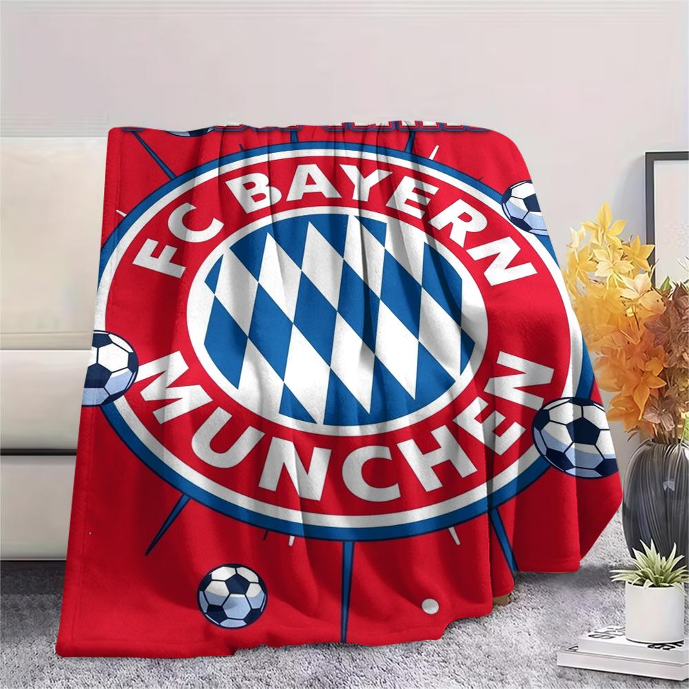1PC Custom Name Bayern Munich Patterned Flannel Blanket Suitable For All Seasons for Home Decor Warmth and Comfort Gifts Holiday Present
