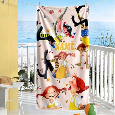 Pipi Customize Your Name Beach Towel High Absorbency & Quick-Dry