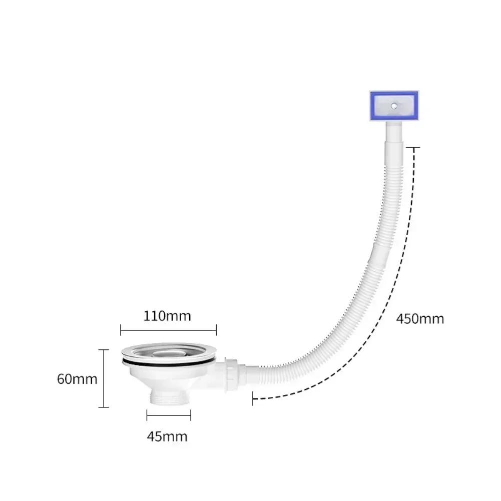 Overflow Protected Kitchen Sink Drain Downcomer 110114MM Stainless Steel Strainer with Pull Up Drain Mechanism