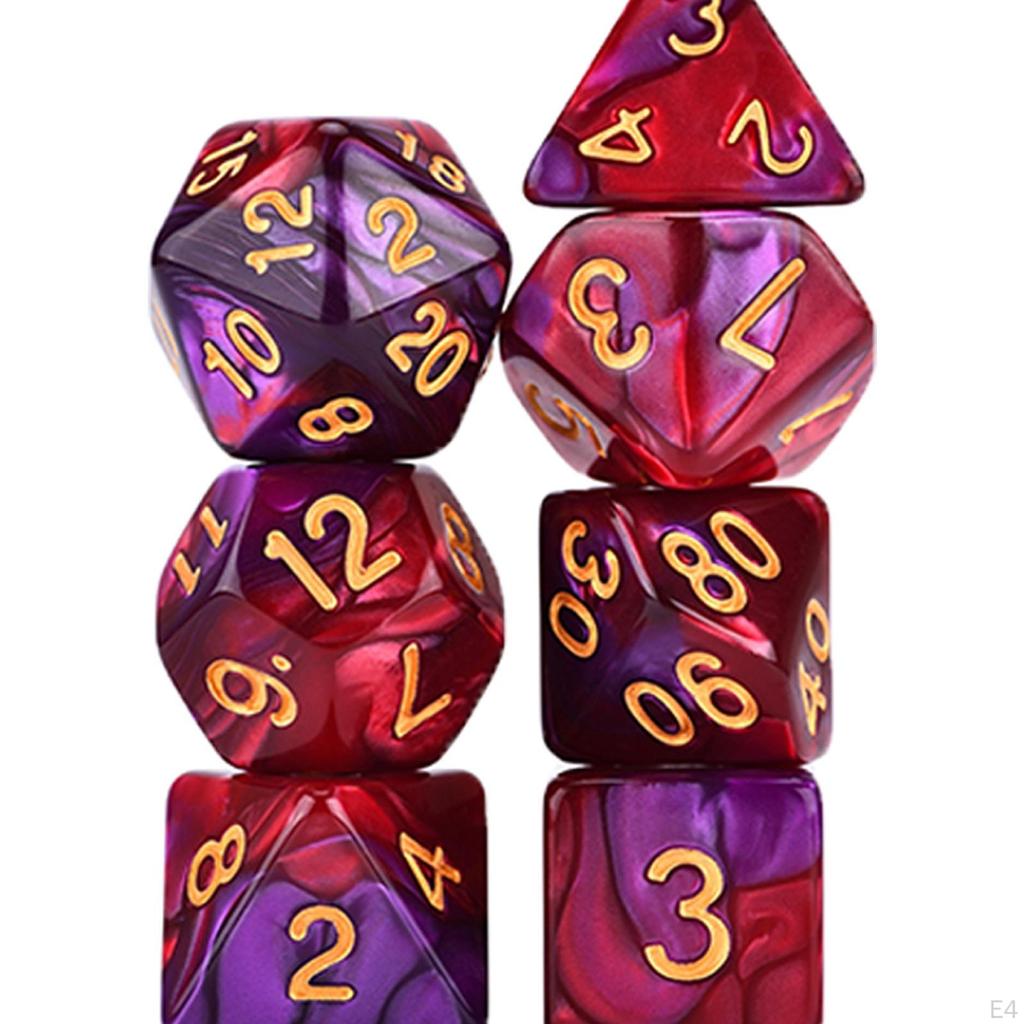 Acrylic Polyhedral Set D8 D10 D12 D20 for RPG Role Playing DND Board Game