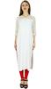 Bimba Women White Rayon Kurta Kurti Lace Sleeves Summer Day Tunic Blouse