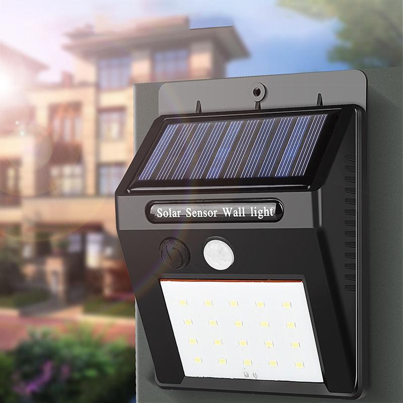 Outdoor PIR Motion Sensors Waterproof Light Modern LED Solar Wall Lamp Courtyard Decoration Lights porch Garden Fence Path Light