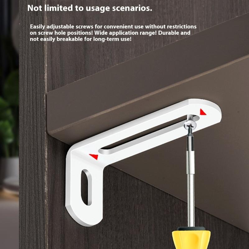 10Pcs Iron L Shaped Corner Brackets Fixer Double Slot Fixing Brackets For Wall Shelving Bookcases Easy Installation