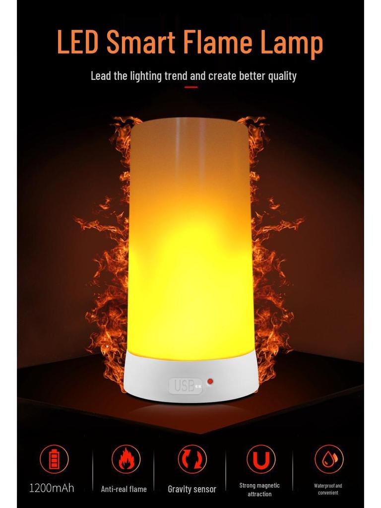 Gravity-Sensing Flame Decorative Table Lamp with Remote-Controlled Atmosphere Adjustment