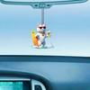 Acrylic Whimsical Dog Scooter Animal Hanging Decor Great For Christmas And Charm Auto