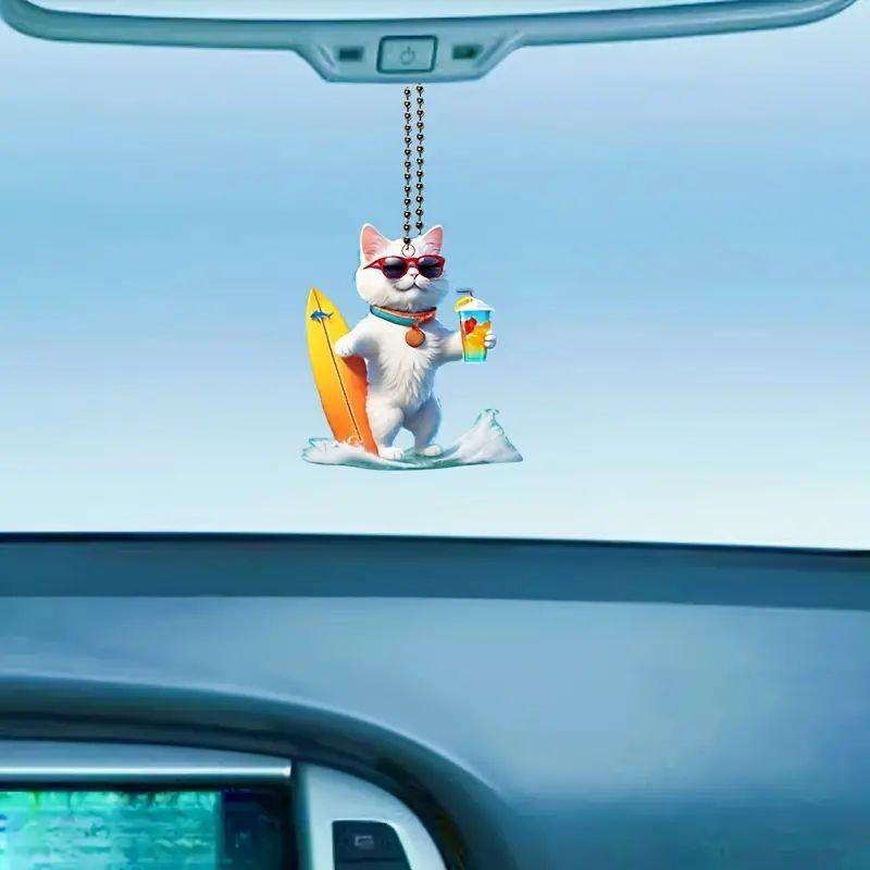 Dog Acrylic Whimsical Scooter Animal Hanging Decor Great For Christmas And Auto Charm