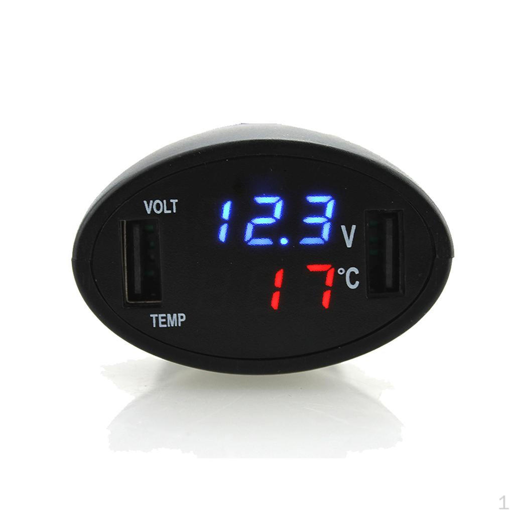 

Автомобильный цифровой светодиодный вольтметр 3 в 1 + двойной USB