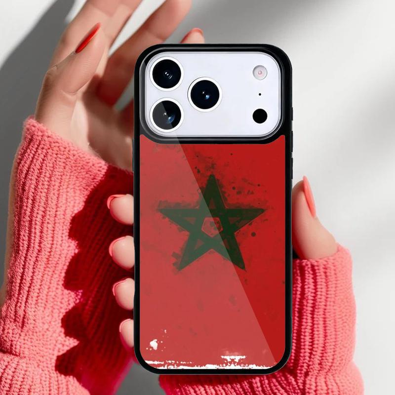 Flag of Morocco Phone Case for iPhone 17 16 15 14 13 Pro Max Back Cover for 12 11 Pro Coque