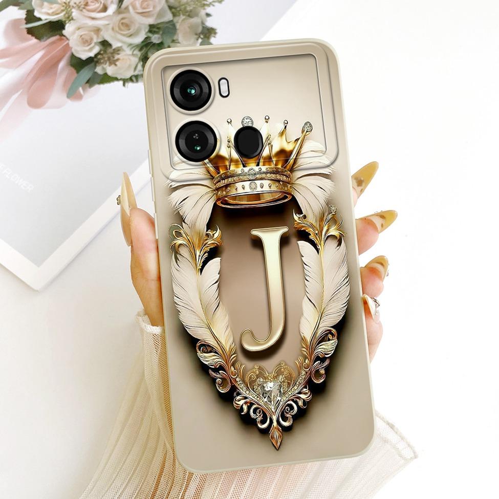 For ITEL P662L Phone Case For ITEL P40 Cover Aesthetic Luxury A-Z Letters 2D Painted Silicone Casing For P40 ITEL P 40