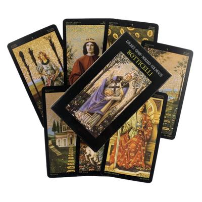 Złote Karty Tarota Dore Botticelli Wróżbiarstwo Talia Wersja Angielska Edycja Tablica Oracle Gra INK Stół Gra Na Imprezę