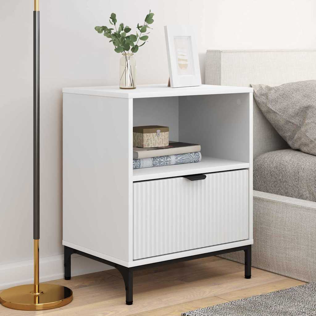 Nightstand Set of 2 White 49 X 36 X 61 Cm Engineered Wood