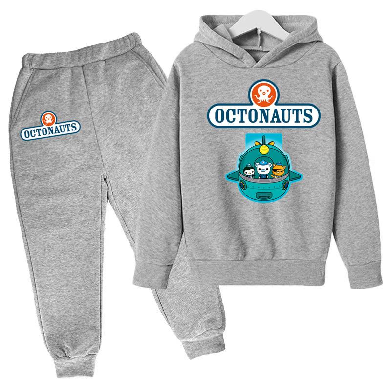 Kids Fall/Winter OCTONAUTS Clothing Sweatshirt Boys Girls Toddlers 3-12 Years Coat +trousers 2P Outdoor Sports Casual Hoodie Set