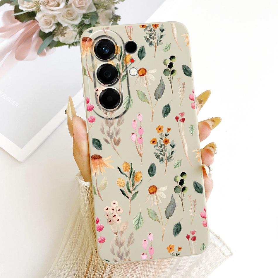 Für Tecno Camon 50 Pro 4G CN5c Niedliche Katze Blume Cartoon Handyhülle Für Tecno Camon 50Pro 4G Weiche Silikonhüllen Stoßfänger