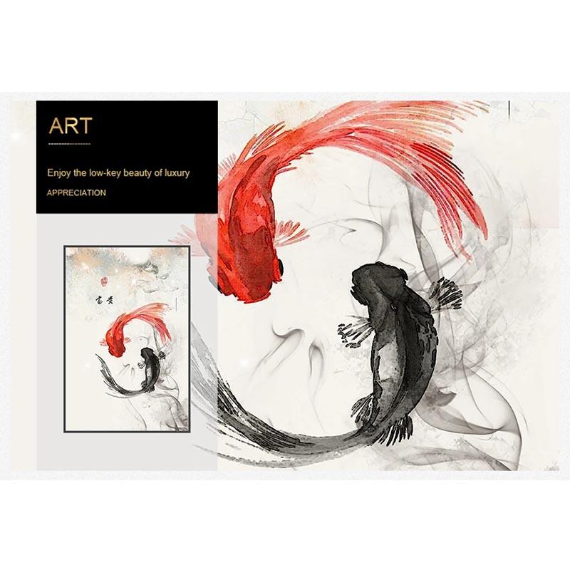 New Chinese Ink Flowers Buddha Wall Art Print Picture Canvas Painting Poster for Home Living Room Decoration Frameless