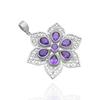 Natural Amethyst Pendant, 925 Sterling Silver Jewelry, Flower Jewelry, Gift for Mom