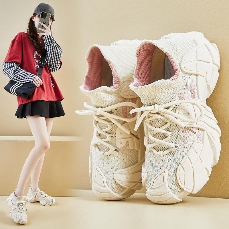 Ins fly-gewebte Schuhe Frühling neue Studenten Sportschuhe Fitness Laufen Freizeitschuhe erhöhen die Höhe