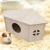 Wooden Hamster House Deluxe Hamster House and Habitat Wooden Hide Hut Playground Small Animal Habitat Sturdy Natural Pet