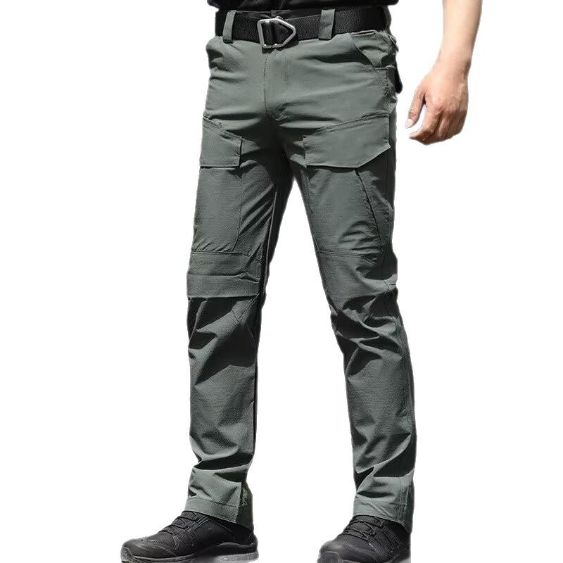Summer men's tactical trousers multi-bag quick-drying overalls outdoor anti-splashing combat trend