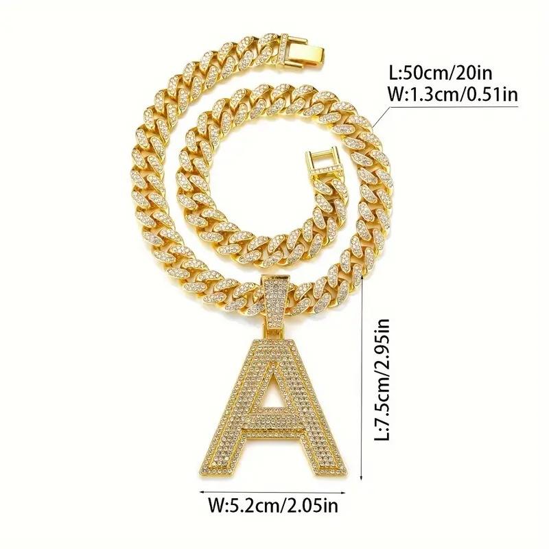 European American Trendy Hip-Hop Cuban Necklace Customizable Best Selling Alloy Rhinestone Female Pendant Fashion Necklaces