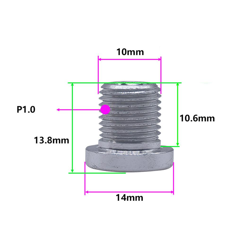 Cyklar Bakväxel Skruvar Ersättning 10mm Cykel Bakväxel Hängare Bult 13.8mm Längd Cykel Växelförare Bultar