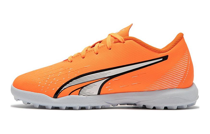 PUMA Ultra Play TT JR Artificial Ground Comfortable Round Toe Abrasion Resistant Low top Soccer Shoes Orange Kids 107236-01 28
