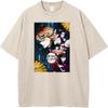 Demon Slayer Kochou Shinobu Inosuke Anime Clothing Men Women Retro Washed T-shirts Manga Cotton Tshirt Harajuku Male T Shirt
