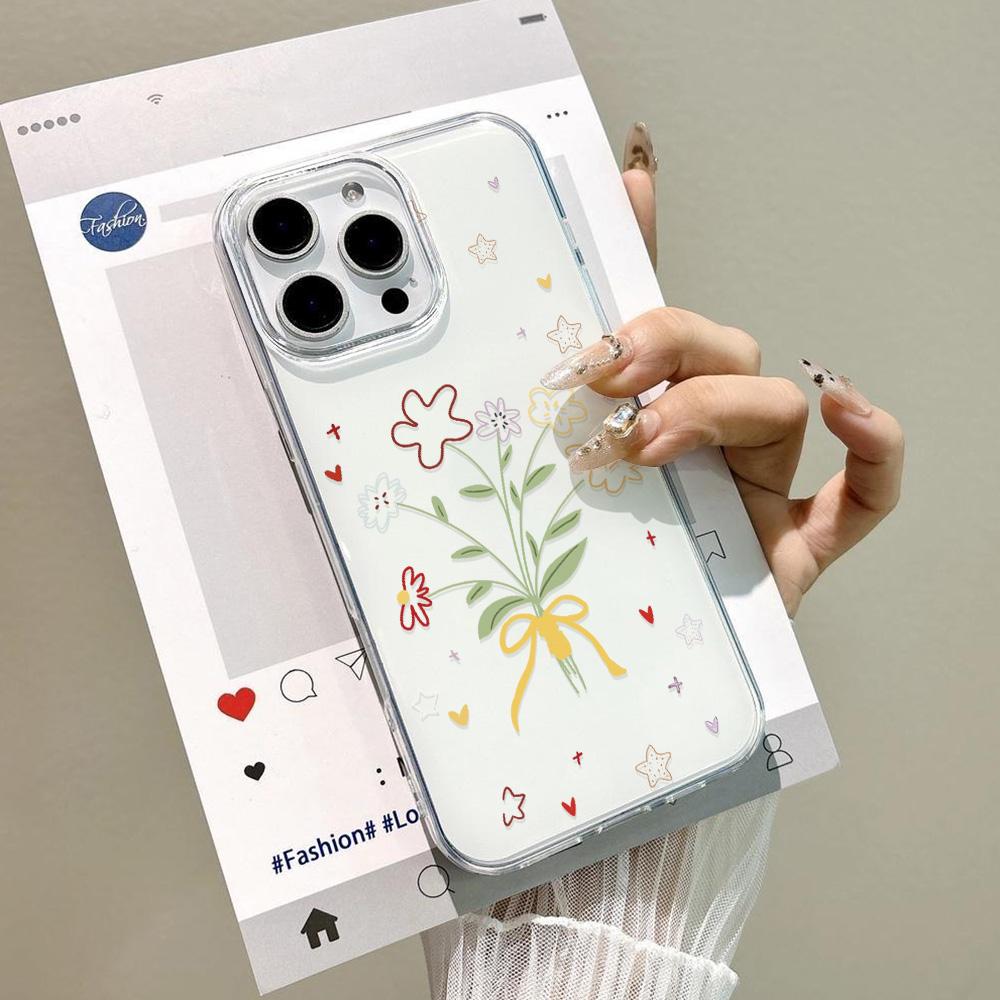 Painted Phone Case for iPhone 12 13 15 16 iPhone 16 12 13 14 15 Pro  14 15 16 Pro Max Coverage Shockproof Anti-Fingerprint Fresh Style Protective Case