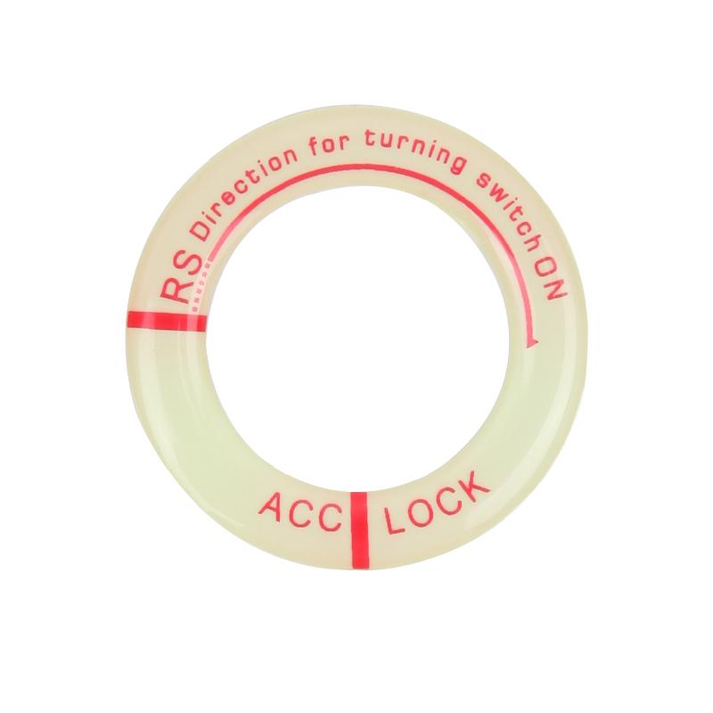 Car Ignition Switch Night Luminous Stickers Rings Key Car Motorcycle 3D Decal Decoration  Fluorescent Stickers Auto Accessories