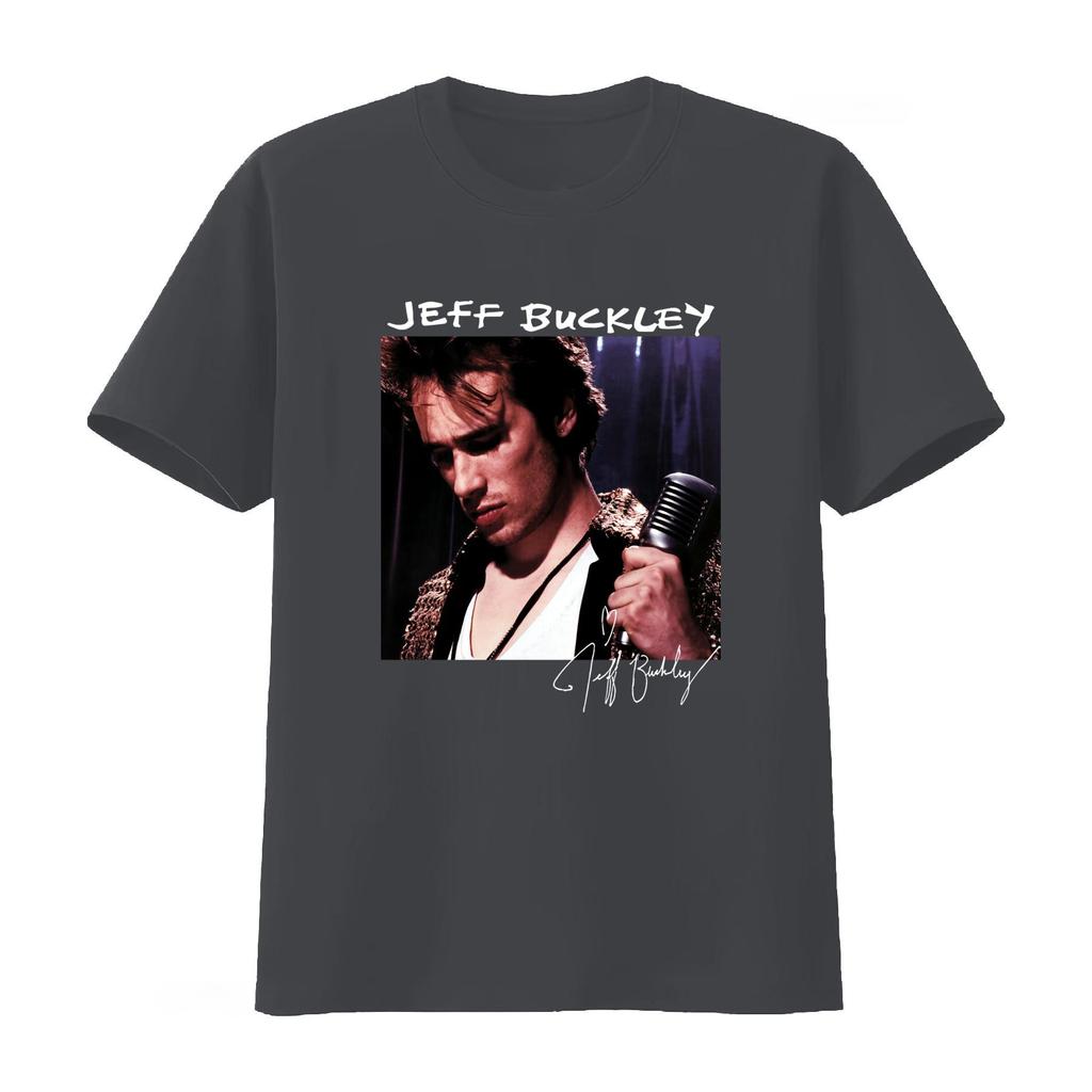 Nova Camiseta Popular de Algodão Preta Jeff Buckley Grace Music para Estilo Fã com Estampa do Cantor Icônico Unissex Feminina Verão 2026