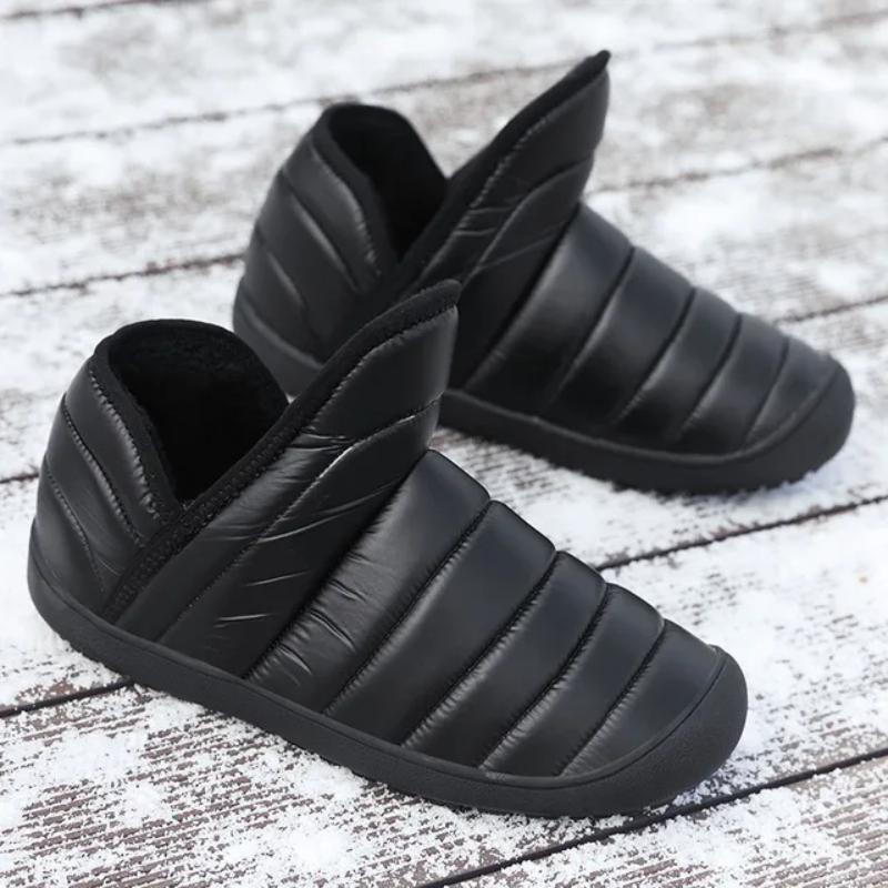 Winter Men Waterproof Ankle Boots Lightweight Men Sneakers Snow Boots Outdoor Couple Warm Cotton Boots Keep Warm Sandproof Shoes