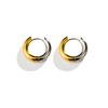 New Glossy Stainelss Steel Gold Silver Color Geometric Hoop Earrings Woman Man Heart Star Oval Round Punk Hip-hop Huggie Jewelry