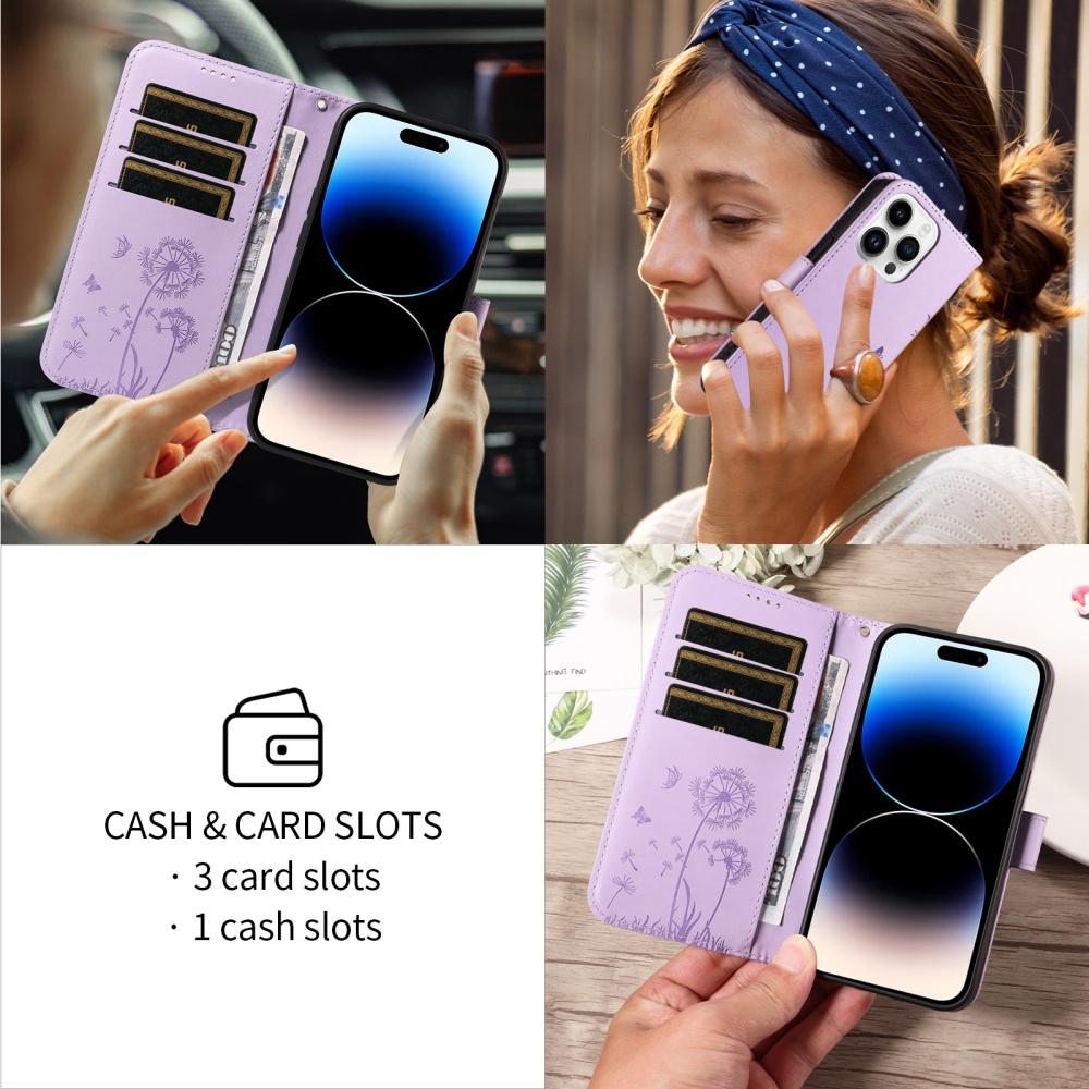 Leather Phone Case for Funda iPhone 17 16 15 14 13 12 11 Pro Max 16 15 14 Plus Mini 17 Air 16E Cases Dandelion Wallet Flip Cover