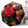 Ombrello Rosa Rosso Ombrello da Viaggio Leggero con Struttura Robusta a 8 Stecche Stampa Digitale Vivace per Attività all'Aperto