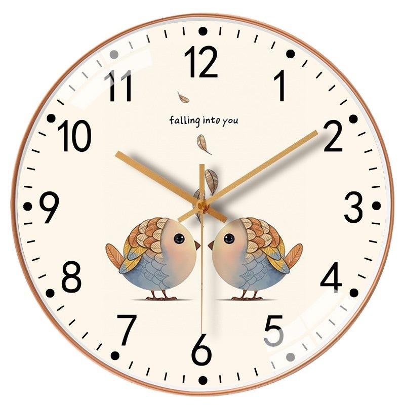 10-inch 25cm Creative Love Bird Living Room Wall Clock Simple Wall Quartz Clock Internet Celebrity Silent Clock Watch