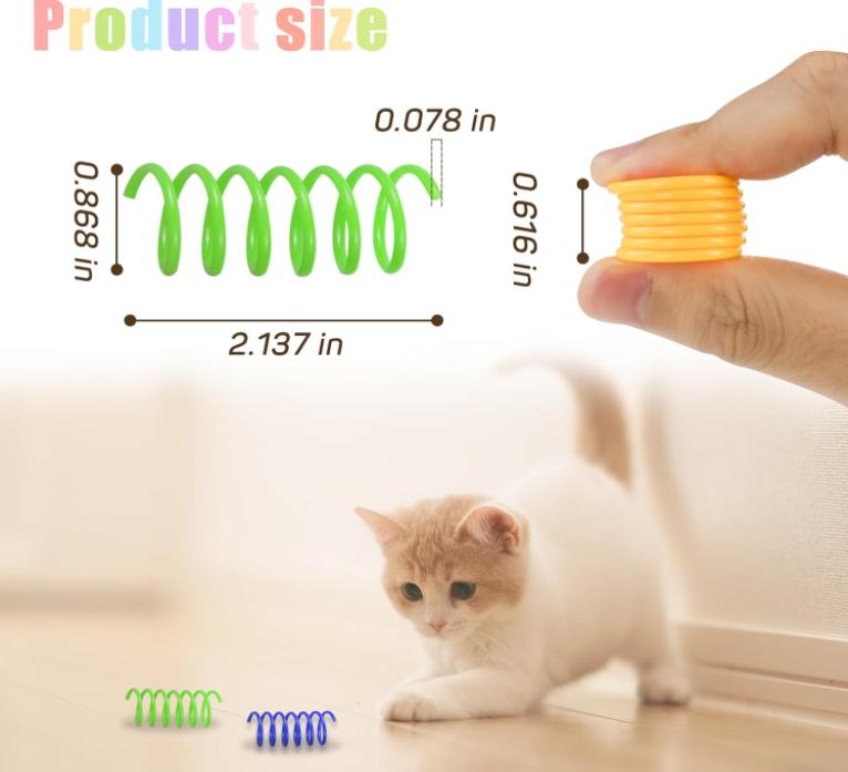 Interactive Cat Spiral Creative  To Kill Time and Keep Fit, Sturdy and Heavy Plastic for Swatting, Biting, Hunting Kitten Toys, Colorful, 4 Pcs