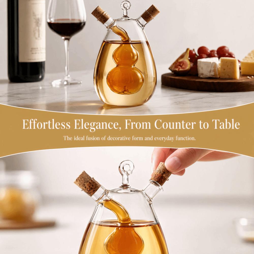 2-in-1 Öl- und Essigspender Glas Essigkännchen Flasche Olivenölspender Küche Restaurant