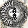 Vintage Sun Moon Metal Wall Art HD Textured Relief Indoor Outdoor Decor Weather Resistant Modern Ornament