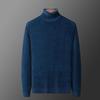 Men's High-Neck Faux Mink Velvet Winter Sweater - Warm Knitwear for Middle-aged and Young Adults, Pure Color