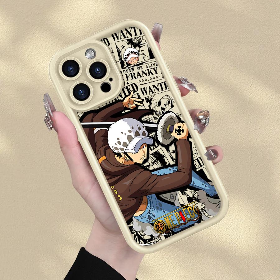 Soft Shell Case for iPhone XS Max 13 12 11 Pro Max XR 16e 17 Air 15 16 14 Plus One Piece Luffy Trafalgar D Water Law