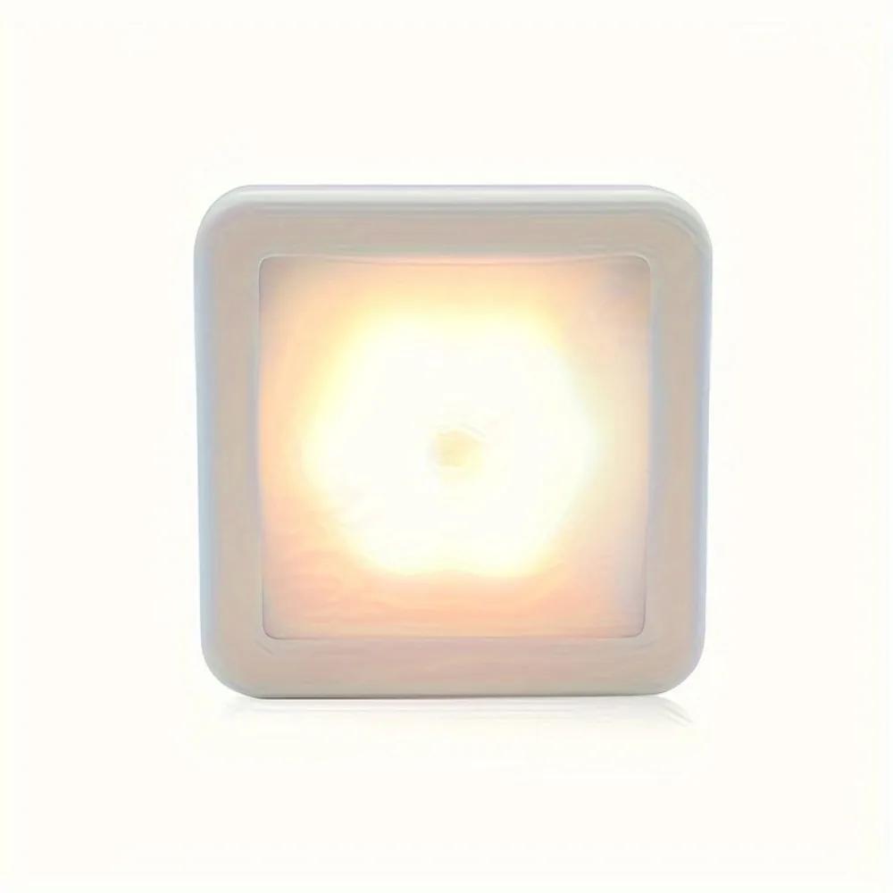 

1pc Smart LED Night Light with Motion Sensor - Battery-Powered, Warm & White Light, Indoor Wall-Mounted for Bedroom, Corridor