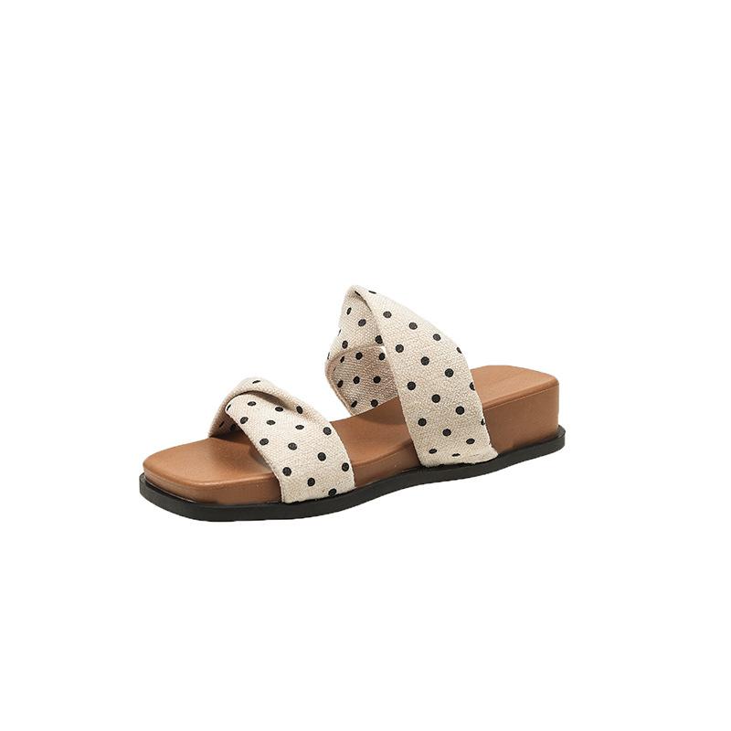 Flip-flops Women s Shoes - New Style, Versatile, Thick-soled Shoes, Platform Heels 35 бежевый