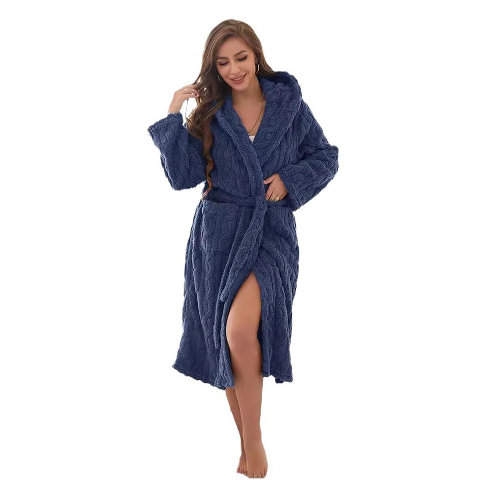 Robe chaude jacquard à manches longues pour femme pour l'automne et l'hiver