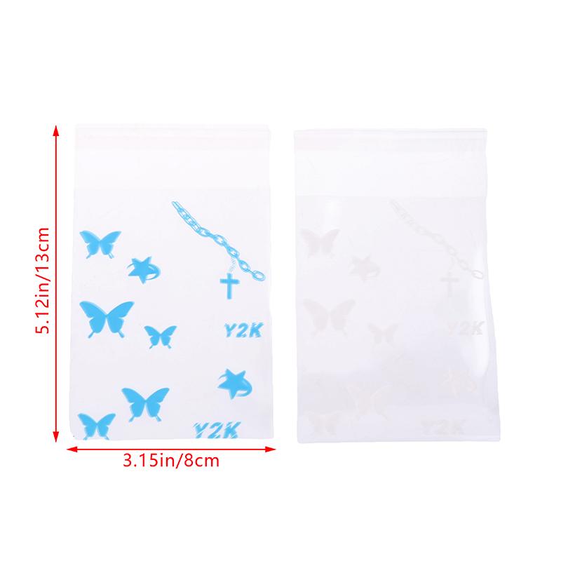 50Pcs Cute Transparent Self Adhesive Bag Hand Account Small Card Packaging Bag Jewelry Bracelet Small Item Gift Bag