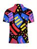 Men'S Short-Sleeve Polo Shirt - Flat Digital Print Pattern - No Texture - Stylish And Easy Short Sleeves, Buttoned, Casual Collared Polo Shirt,
