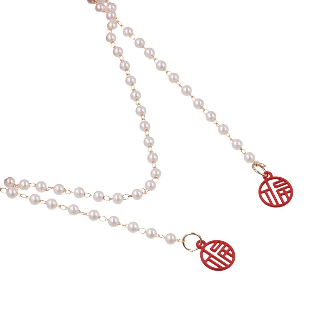 Pearl Chain Bow Tassel Hairpin Hair Side Clip Ribbon Bow Barrettes Bowknot Hair Clip New Year