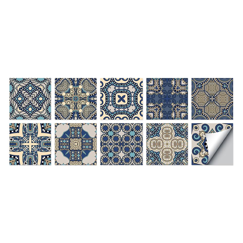 Tile Stickers Waterproof Kitchen Retro Moroccan Self Adhesive Bathroom Decal Vinyl Peel And Stick Wall Decoration Wallpaper NONE
