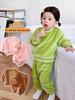 2023 Kids' Autumn/Winter Flannel Pajama Set: Warm Top & Pants for Infants/Toddlers