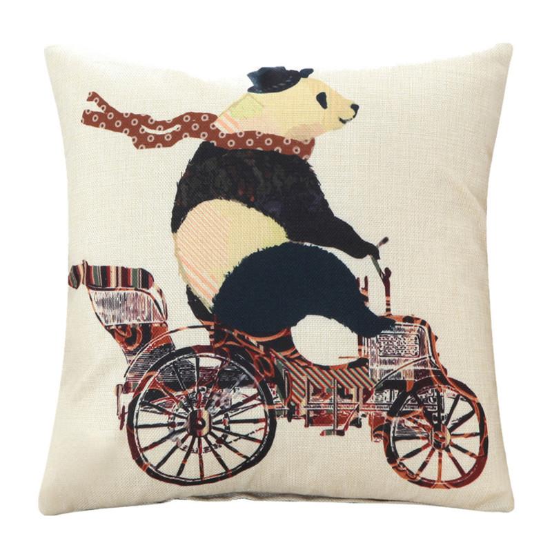 45x45cm Personalized Cartoon Animal Printed Sofa Cushion Cover Home Living Room Throw Pillowcase Decoration