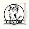 Unique Personalized Metal Wall Art Kitten Pattern Rustic Home Decor Outdoor Gift